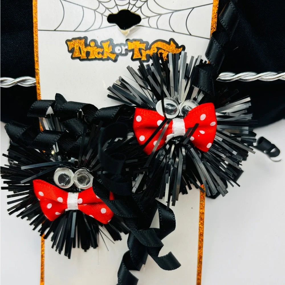 🕷️🕸️🎃 Pair of Black Googly-eyed Spider Barrettes🎃🕸️🕷️
